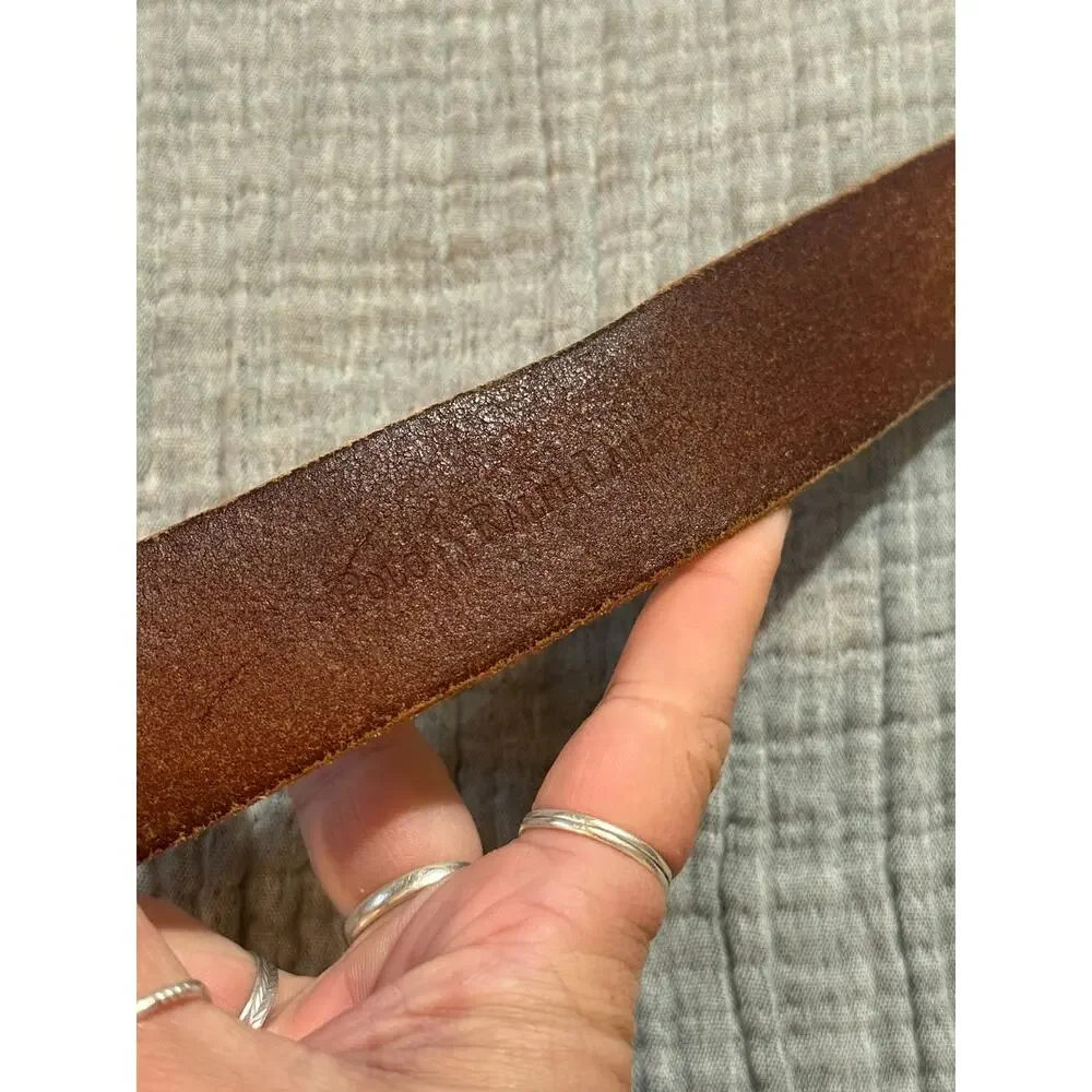 Vintage Polo Ralph Lauren Belt Leather Men’s 45” Buckle Brass Brown
